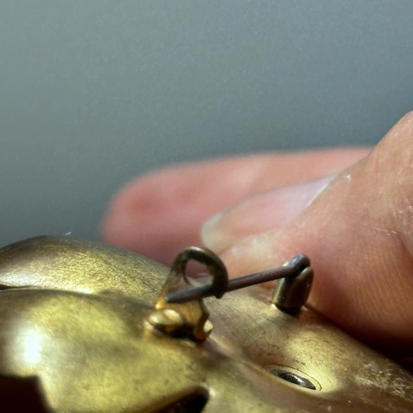 Vintage Gold and Amber Faceted Large Stones Brooch Flower Brass? 5423 B - Picture 3 of 9